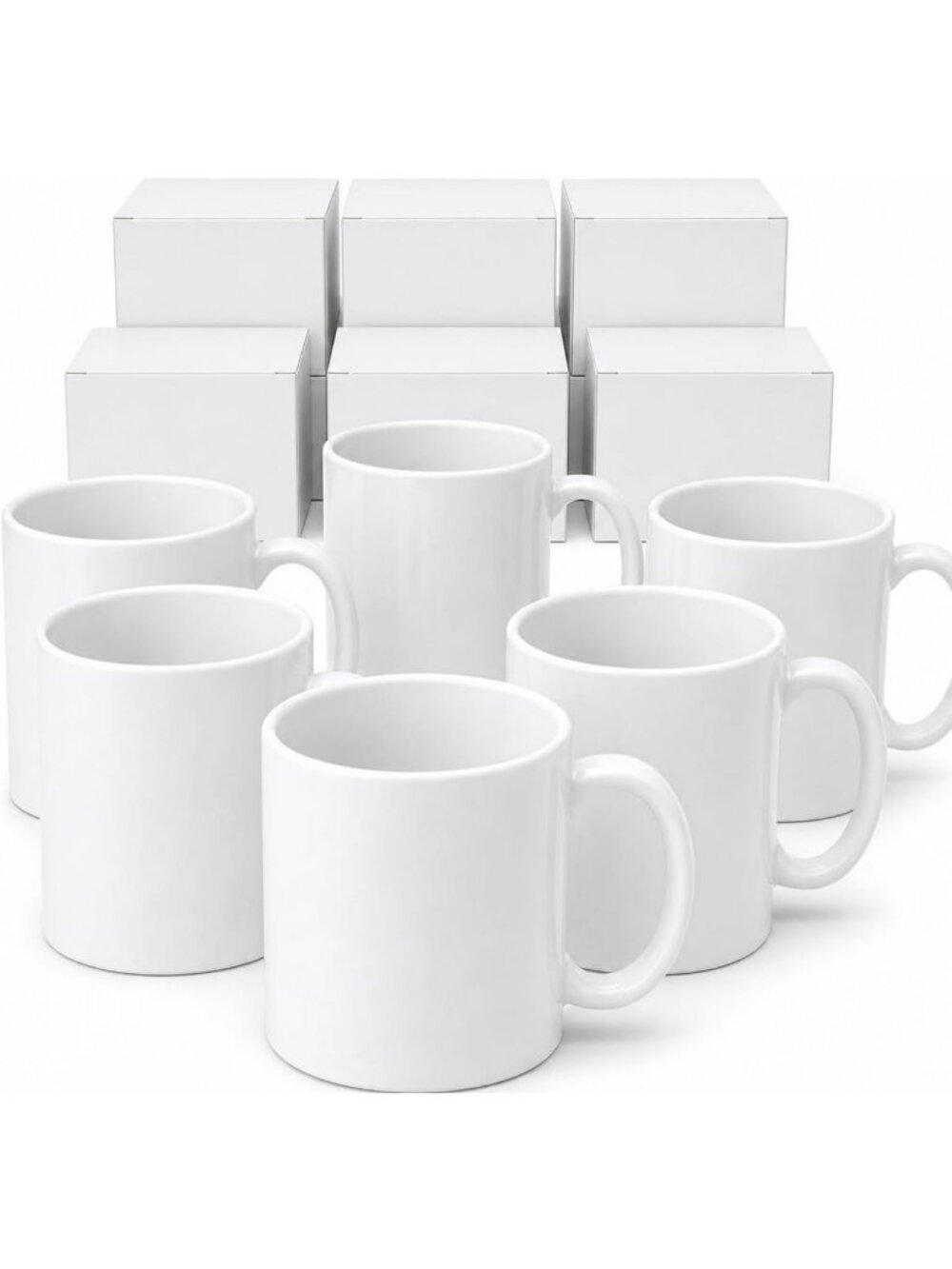 36 Pack 11oz Blank Ceramic Coffee Mugs - DIY Sublimation, Heat Press, Dishwasher